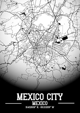 Mexico City Map White