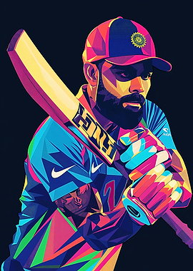 Virat Kohli Pop Art