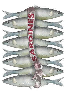 Sardines Reto poster style