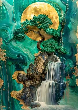 Green Bonsai Waterfall