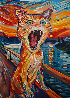 Funny Cat The Scream