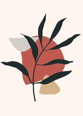 Abstract shapes with leaf