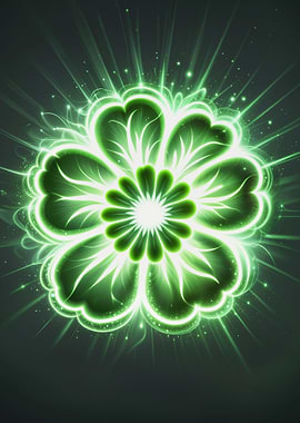 Green neon flower