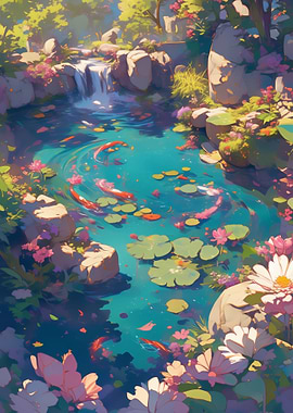 River Koi Fish Garden