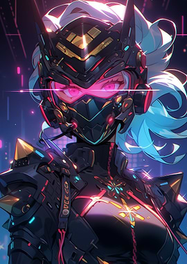 futuristic neon girl