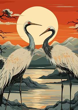 Japanese Crane Love