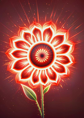Red Neon Flower