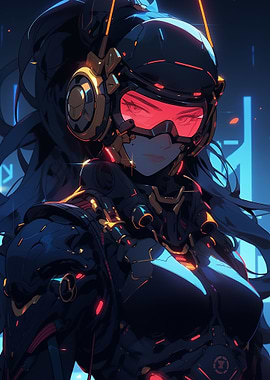futuristic neon girl