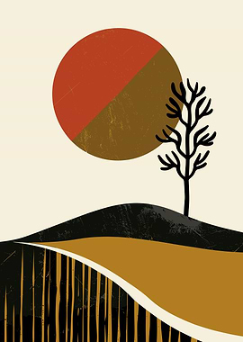 Golden Landscape Abstract