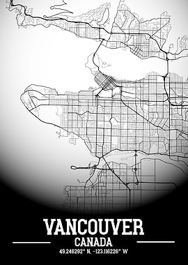 Vancouver City Map White