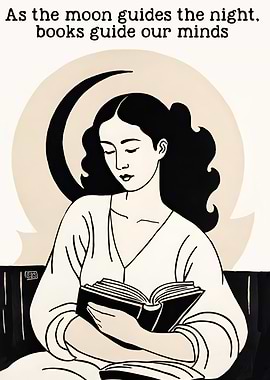 Literary Moon Poster