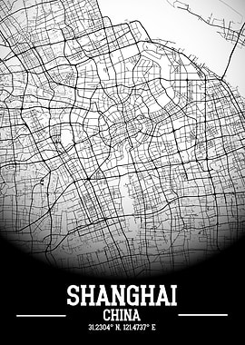 Shanghai City Map White