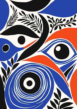 Blue Mid Century Modern