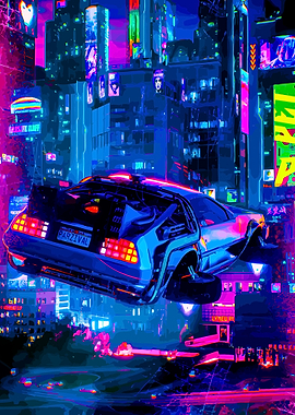 Fly Cars Cyberpunk