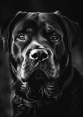 Great Rottweiler Dog in BW
