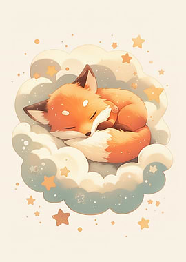 Fox Sleeping on a Cloud