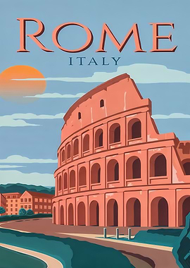 rome italy travel poster