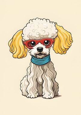 Poodle Noodle Dog Poster