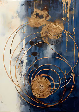 Abstract golden swirls