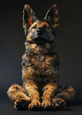 German Shepherd Yoga Relax