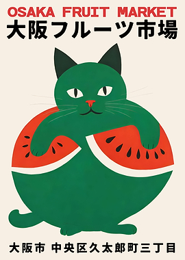 Osaka Fruit Market Poster