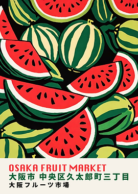 Osaka Fruit Market Poster