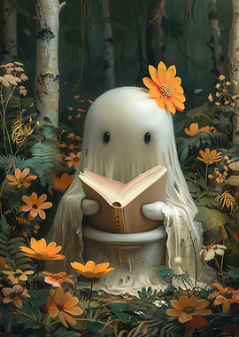 Ghost sitting on Toilett