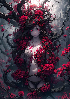 Sexy Woman in Roses