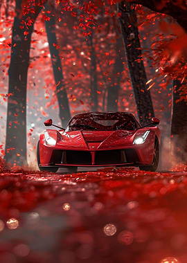 Red Ferrari Tuned Autumn
