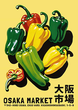 Osaka Market Pepper Poster