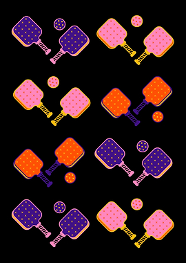 Pickleball Pattern Black
