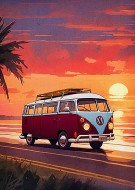 bus on the beach