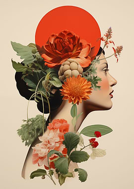 Flower woman Abstract art