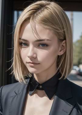 Blonde Woman Short Hair