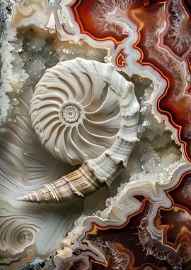 Crystal Nautilus Agate