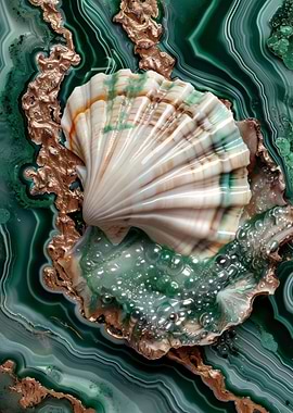 Ocean Agate Seashell Art