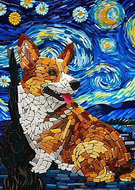 Corgi dog bead art