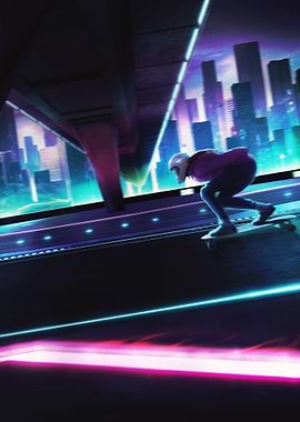 Neon Longboarding