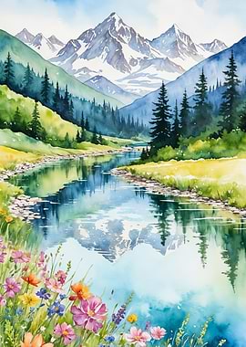 Watercolor Landscape Art