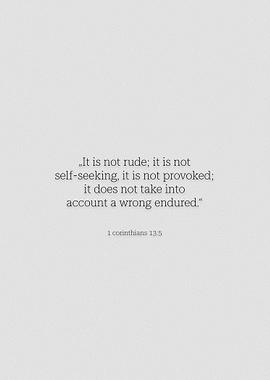 1 corinthians 13 verse 5