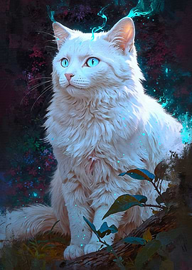 Enchanted White Cat
