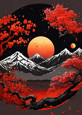 Japan moon landscape