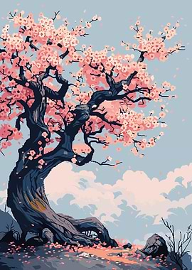 Cherry Blossom Pixel Art