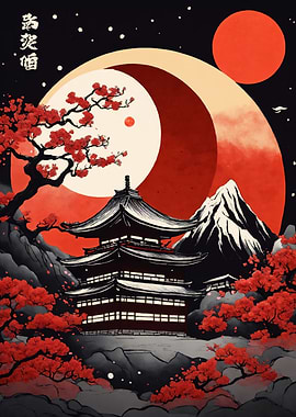 Japan moon landscape