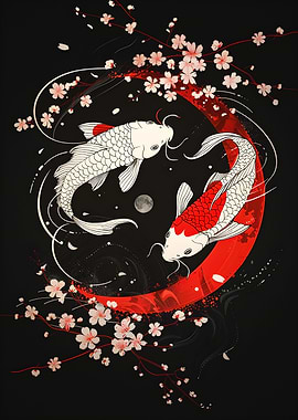Fish And Cherry Blossom
