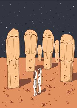 Space Art Stones On Mars