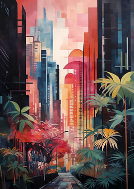 Blooming modern metropolis