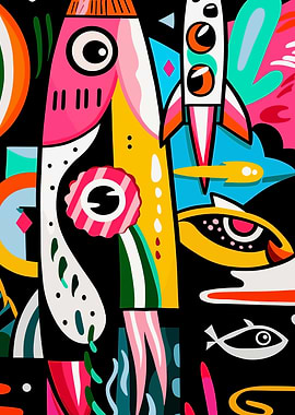 Colorful Whimsical Rocket