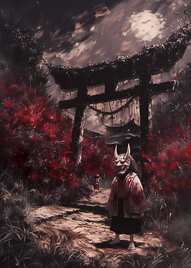 Oni Mask Torii Gate