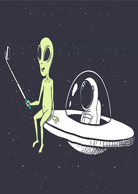Alien Funny Selfie Design